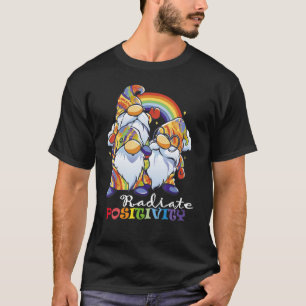 Radiate Positivity rainbow gnomes clouds T-Shirt