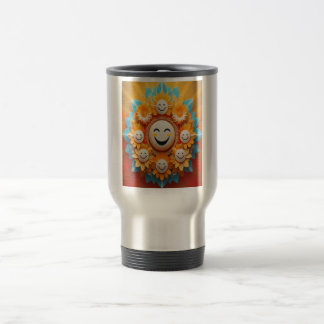 Radiate Positivity Sunburst Design Travel Mug