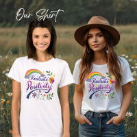 Radiate Positivity T-Shirt, Rainbow Graphic Tee,