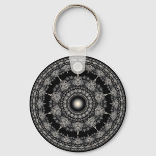 Radiating fractal star ornament keychain
