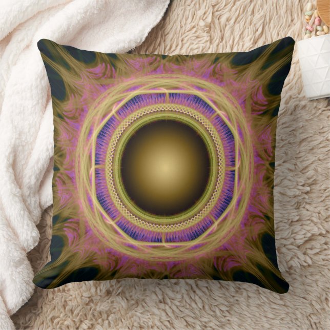 Radiating magical colourful bright pattern throw pillow (Blanket)
