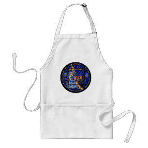 Radiating Nativity Stained Glass Blue Standard Apron