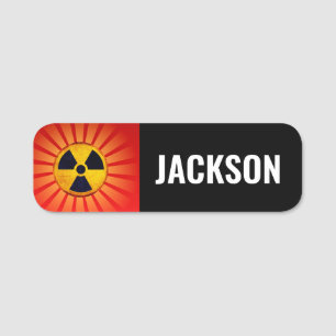 Radiating Radiation Symbol Name Tag