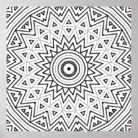 Radiating Zigzag Triangle Mandala Pattern Art