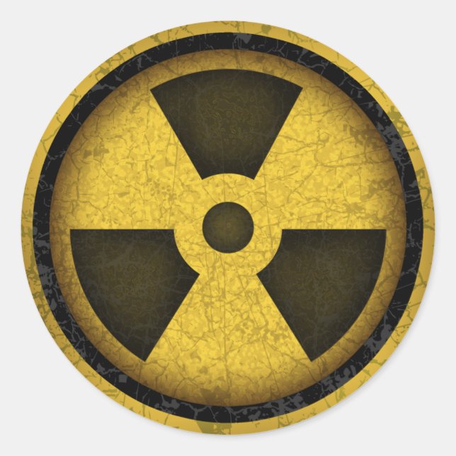 Radiation -cl-dist-2 classic round sticker (Front)