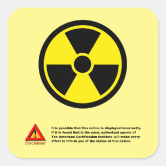 Radiation Danger Square Sticker