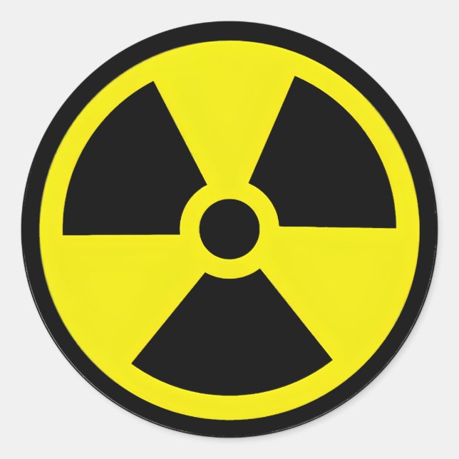 Radiation Danger Symbol Classic Round Sticker (Front)
