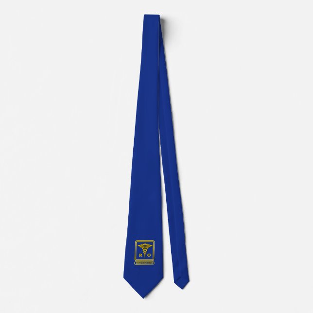 Radiation Oncologist Caduceus Shield Necktie (Front)