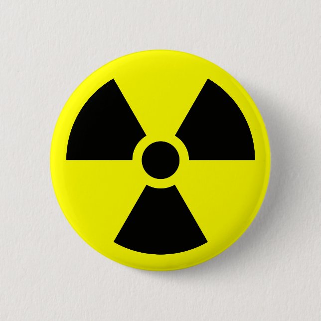 Radiation Sign 2 Inch Round Button (Front)