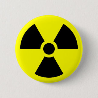 Radiation Sign 2 Inch Round Button