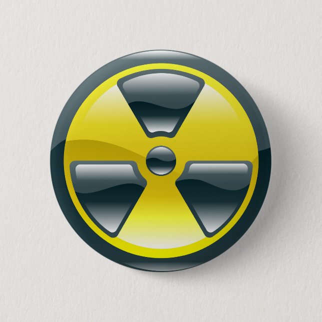 radiation symbol 2 inch round button (Front)