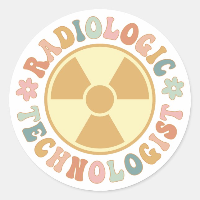 Radiation Symbol, Radiologic Technologist Classic Round Sticker (Front)