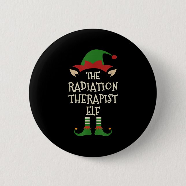 Radiation Therapist Elf Family Christmas Matching  2 Inch Round Button (Front)