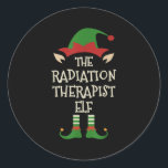 Radiation Therapist Elf Family Christmas Matching  Classic Round Sticker<br><div class="desc">Radiation Therapist Elf Family Christmas Matching Group Xmas</div>