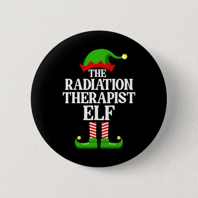 Radiation Therapist Elf Family Matching Group Chri 2 Inch Round Button (Front)