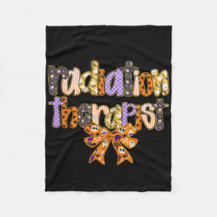Radiation Therapist Halloween Coquette Pumpkin Rad Fleece Blanket