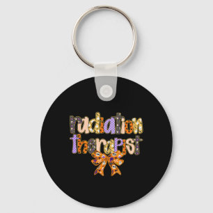 Radiation Therapist Halloween Coquette Pumpkin Rad Keychain