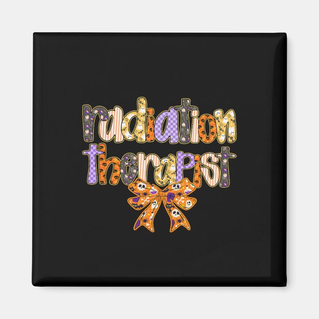 Radiation Therapist Halloween Coquette Pumpkin Rad Magnet (Front)