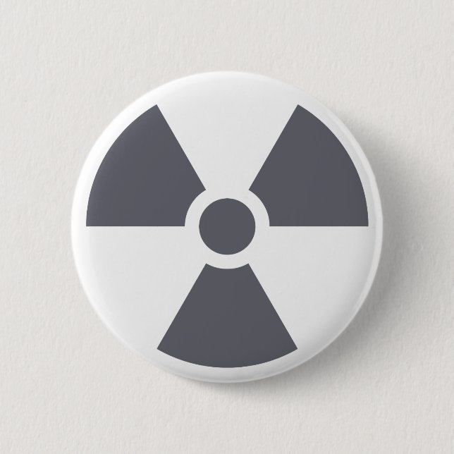 Radiation Trefoil Sign Symbol Warning Sign Symbol 2 Inch Round Button (Front)