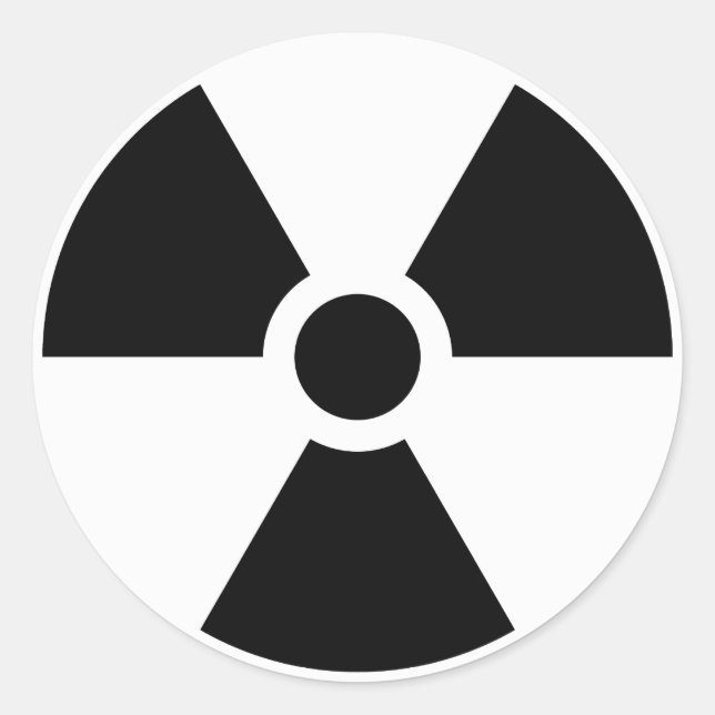 Radiation Trefoil Sign Symbol Warning Sign Symbol Classic Round Sticker (Front)