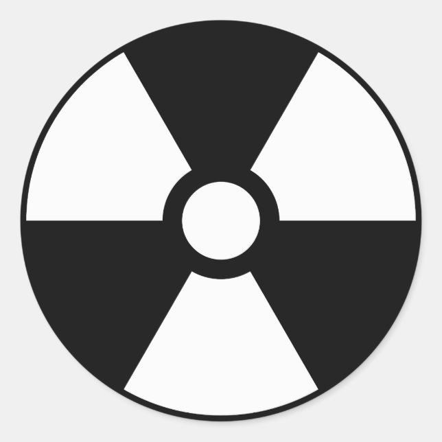 Radiation Trefoil Sign Symbol Warning Sign Symbol Classic Round Sticker (Front)