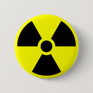 Radiation Trefoil Symbol 2 Inch Round Button