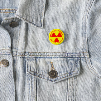 Radiation Warning 1 Inch Round Button