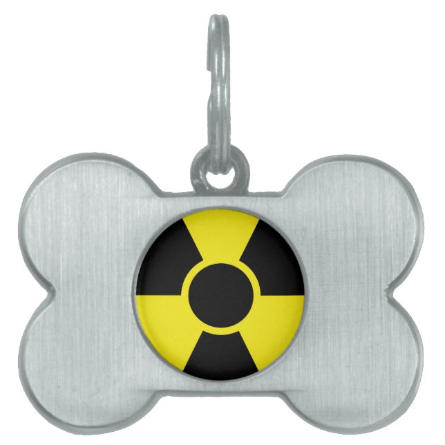 Radiation Warning Sign Pet Name Tag (Front)