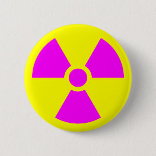 Radiation Warning Symbol 2 Inch Round Button