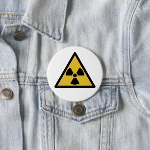 Radiation Warning Symbol 3 Inch Round Button