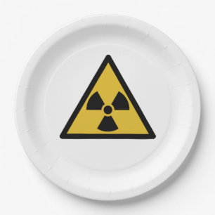 Radiation Warning Symbol (Radioactive Danger) Paper Plate