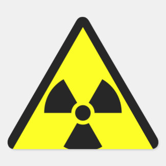 radiation warning triangle sticker