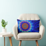 Radiative Zone Lumbar Pillow<br><div class="desc">A multi-colour fractal image; orange pink and blue on a darker background. Customize by adding your own text on the reverse side.</div>