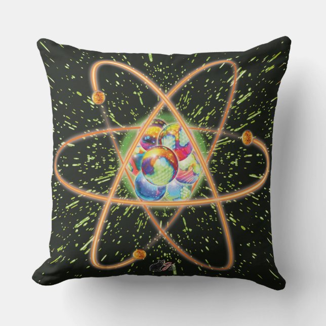 Radical Atomic Throw Pillow (Front)