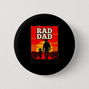 Radical dad father and son farmer western sunset 2 inch round button