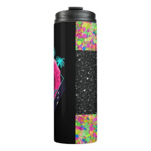 Radical Flamingo   faux glitter Thermal Tumbler