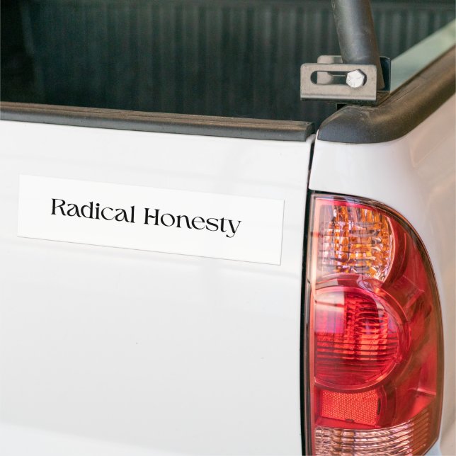 Radical Honesty Minimalist Bumper Sticker (On Truck)
