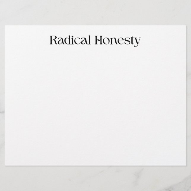 Radical Honesty Professional Letterhead (Front)