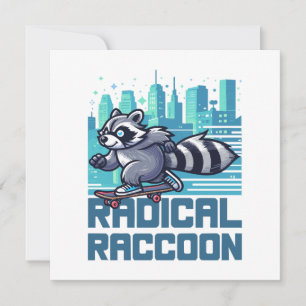 Radical Raccoon Urban Skateboarder