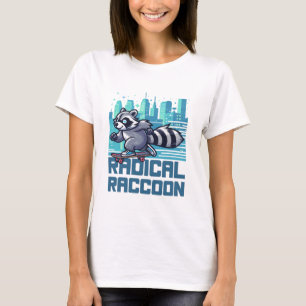 Radical Raccoon Urban Skateboarder T-Shirt