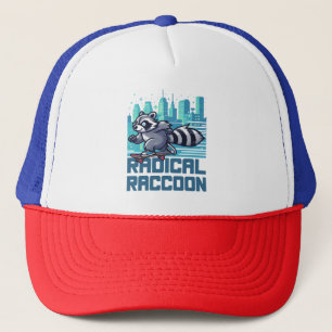 Radical Raccoon Urban Skateboarder Trucker Hat