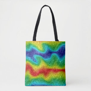 Radical Rainbow Abstract Striped Colourful Art Tote Bag