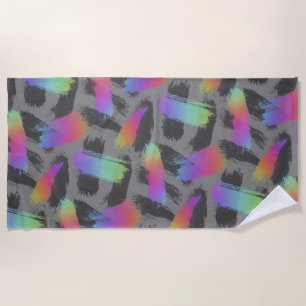 radical retro rainbow : beach towel