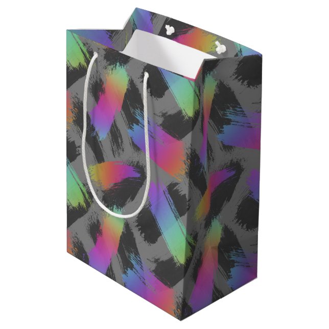 radical retro rainbow : medium gift bag (Back Angled)