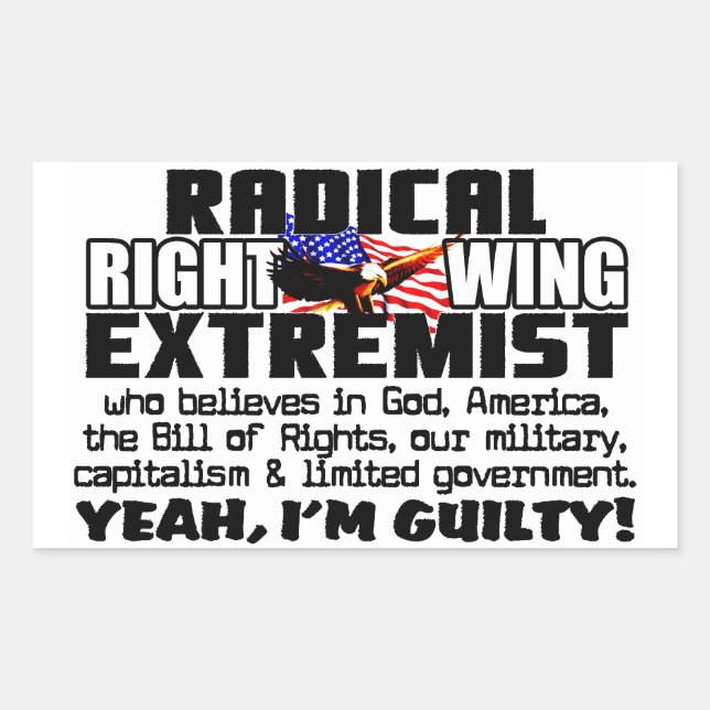 Radical Right Wing Extremist Sticker (Front)