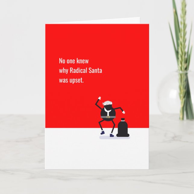 Radical Santa Claus Resist Funny memes CUSTOM TEXT Holiday Card (Front)