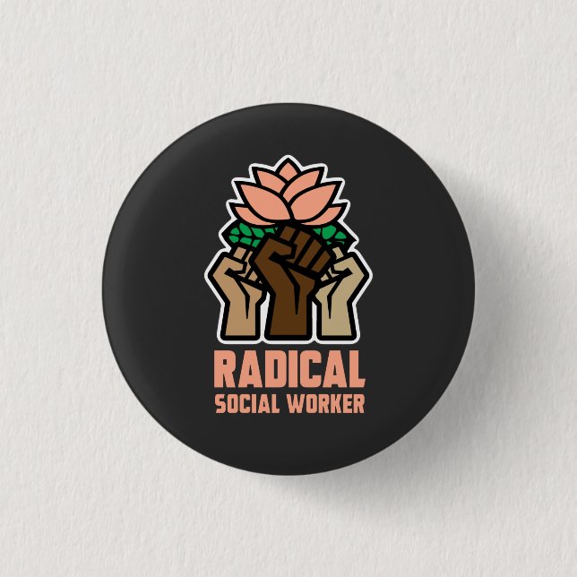 Radical Social Worker 1 Inch Round Button (Front)