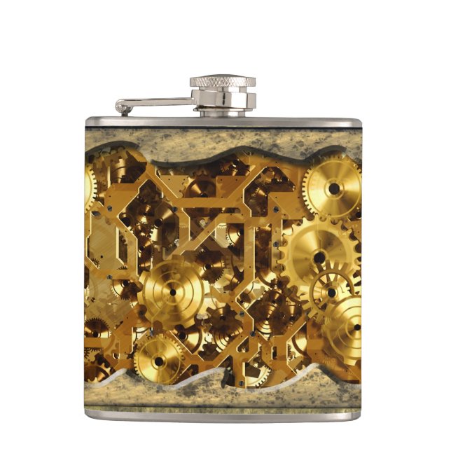 Radical Steampunk 10 Wrapped Flask (Front)