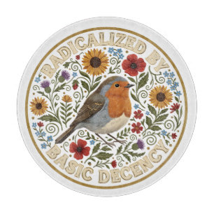 Radicalized by Basic Decency Bird Design – Vintage Cutting Board