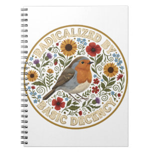 Radicalized by Basic Decency Bird Design – Vintage Notebook